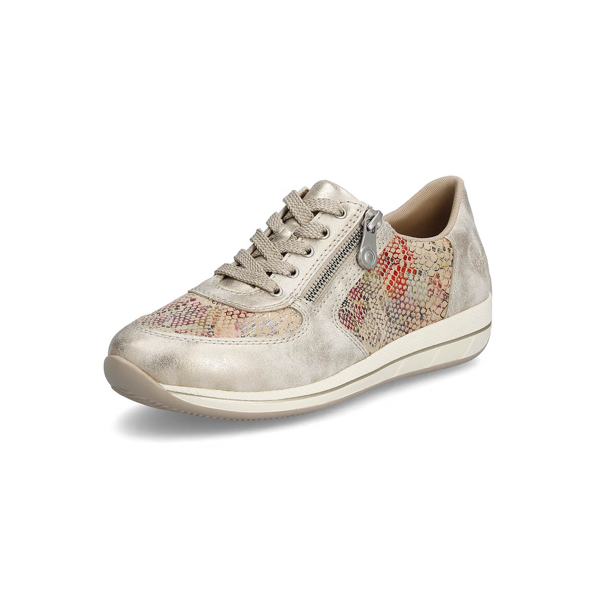 Sneaker mit Schürung und Reissverschluss weiss