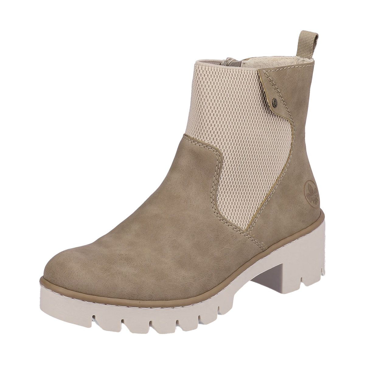 Chelsea Boots Samtvelour-Futter beigebraun