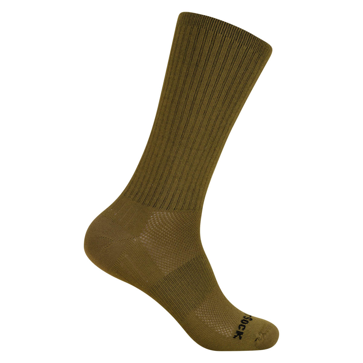 Wrightsock Silver Escape Army-Crew coyote brown: mitteldicke, robuste, wadenhohe Militärsocke mit Silberfaser und Anti-Blasen-System in Farbe coyote braun